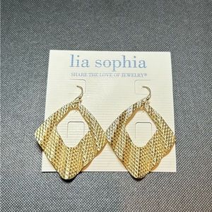 Lia Sophia gold tone earrings NWT